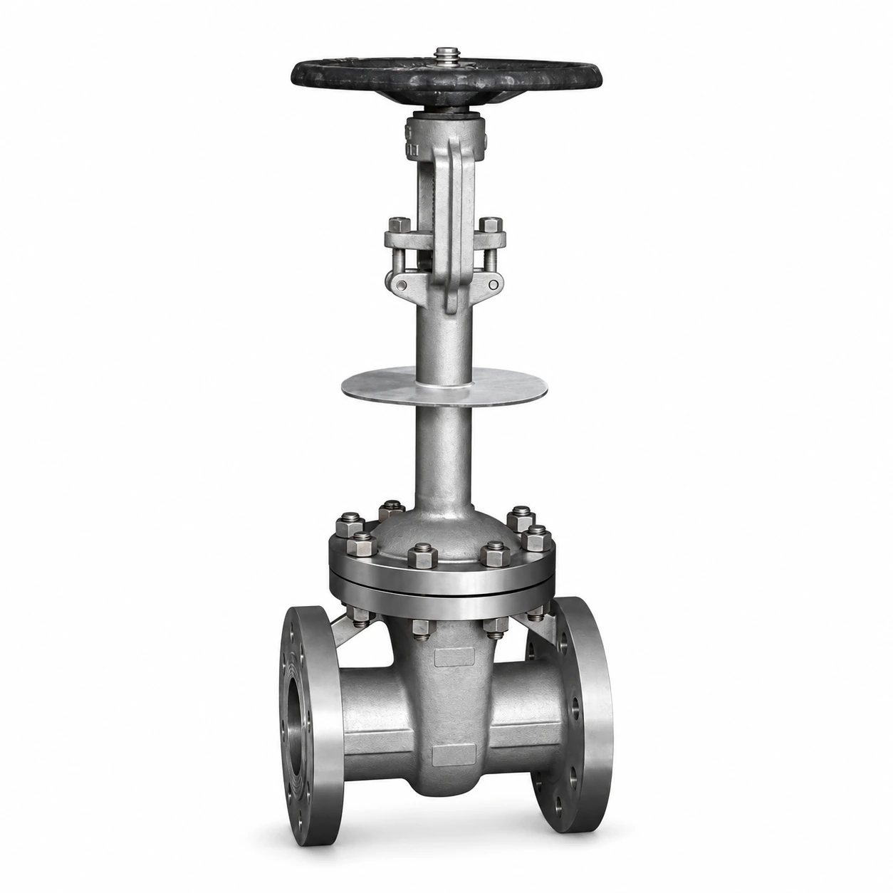 Cast cryogenic gate valve — reference-based product illustration, Butt weld (BW) · Flanged